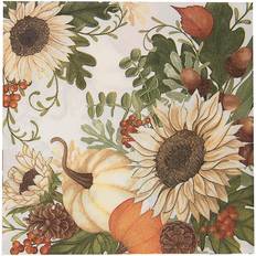 Festartikler Clayre & Eef Servietter Med Blomster Papir 33cm Pk 20 Stk