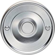 Loops Decorative Door Bell Cover Satin Chrome 65 x 7 mm Round Sleek Button Plate 1pcs