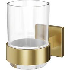 Brass Toothbrush Holders Vector Brushed Brass and Glass Wall Mounted Bathroom Tumbler