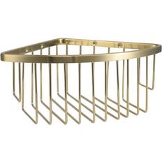 Brass Shower Caddies Solid Brass Corner Basket Brushed Brass