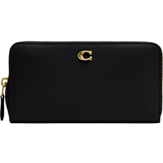 Coach Essential Accordion Zip Wallet - Polished Pebble Leather/Brass/Black
