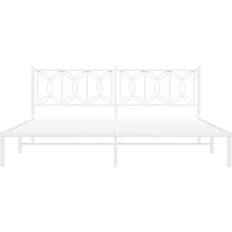 Beds & Mattresses Lark Manor Metal Bed Frame With Headboard 200 x 200 cm White