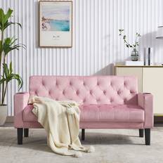 Ebern Designs Borut Pink Sofa 62" 2 Seater