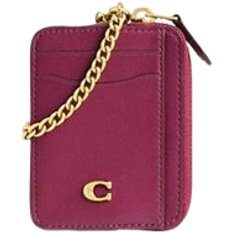 Pink Card Cases Coach Essential Chain Card Case - Brass/Pink