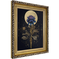 Alchemy Blue Flowers Gold Framed Art 40x50cm