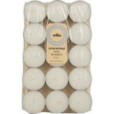Pack of 15 Unscented Maxi Tealights White Candle