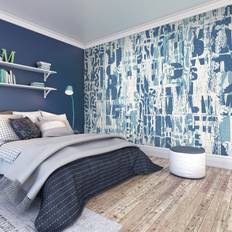 Letterpress Graffiti Blue Mural 0.01 x 300 x 240 cm