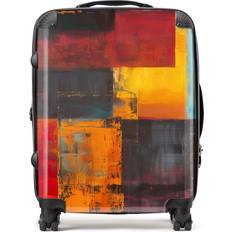 Luggage Warren Reed Warren Reed Designer Large Golden Blocks of Abstract Suitcase