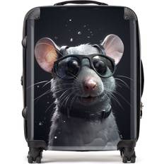 Luggage on sale Warren Reed Warren Reed Designer Large Splashart Rat in Glasses Suitcase