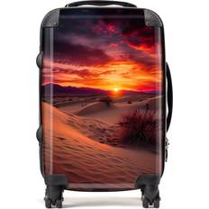 Purple Suitcases Warren Reed Warren Reed Designer Cabin Sunset in the Desert Suitcase Purple