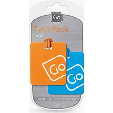 Blue Luggage Tags Go Travel Pack of Two Woven Luggage Straps Blue Orange
