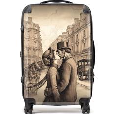 Brown Suitcases Warren Reed Warren Reed Designer Medium Sharing a Kiss Suitcase