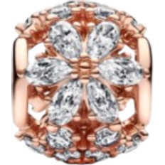 Pandora Sparkling Herbarium Cluster Round Charm - Rose Gold/Transparent