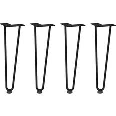 vidaXL Hairpin Black Table Leg 16.5" 4pcs