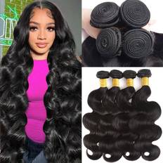 Hair Wefts Katspon Body Wave Bundle Natural Black 4-pack