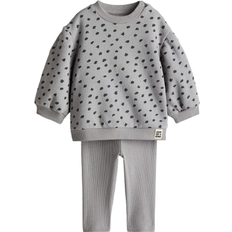 H&M Baby Sweatshirt & Leggings Set 2-piece- Grey/Dotted (1265920001)