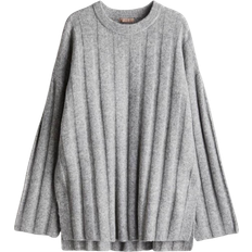 H&M Oversized Sweater In Rib Knit - Grey Marl