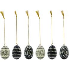 Svarta Påskdekorationer House Doctor Deco Påskhänge 5 cm 6-pack Svart/Vit Påskdekoration
