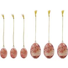 House Doctor Påskepynt House Doctor Marble Ornament 6 Stk H5 Cm Burned Red Påskepynt