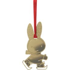 Pluto Design Miffy Skating Decoration Hanger Gold Christmas Tree Ornament