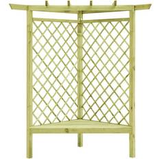 Corner Pergola With Seat 130 x 130 x 197 cm Impregnated Pinewood