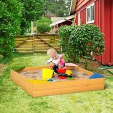 OutSunny Kids Wooden Sand Pit