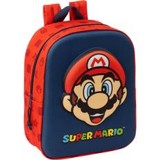 Super Mario Refurbished Skolväska - Röd/Marinblå