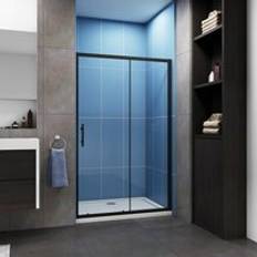 Biubiubath Matt Black Frame 1400x1850mm Height Sliding Shower Door
