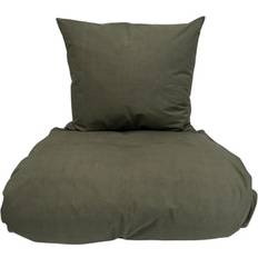 Omhu Percale Sengesæt 140 x 220 cm Olive Sengetøj