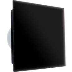Black Bathroom Extractor Fans Vents 4 Inch Stylish Black Glass Cover Silent Extractor Fan