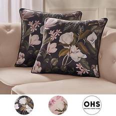 Cushion Covers OHS Floral Botanics Matte Velvet Covers 45 x 45 cm - Cushion Cover Black (45x45cm)