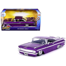 Scale Models & Model Kits Jada 1959 Chevrolet Impala Lowrider Candy Purple with Wire Wheels 'Street Low' Series 1/24 Diecast Model Car