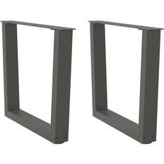 Gråa Bordsben vidaXL Soffbordsben V-formade 2 St Antracit 50x42-43.3 cm Stål Bordsben 2st