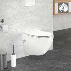 Inodoros LuxeBath Inodoro Automático De Cierre Suave Con Tapa De Duroplast