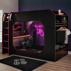 Black Loft Beds Kid's Room Recoil Boss Pod Small Double Gaming High Sleeper Bed
