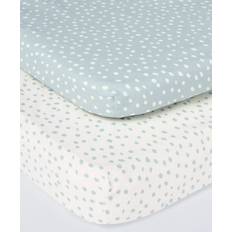 ANYDAY Spots Cotton Baby Fitted Sheet Pack of 2