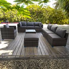 8 Seater Garden Corner Sofa - Grey