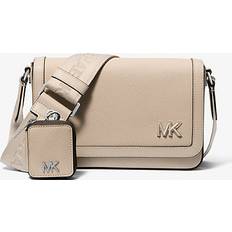 Michael Kors Edison Mini Crossgrain Leather Crossbody Bag - Natural