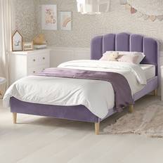 Purple Bed Frames Flair Scallop Single Purple Velvet Bed Frame