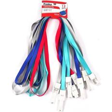 Foska Pack Of 12 Assorted Colour Lanyards