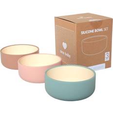 Machine Washable Plates & Bowls Pack of 3 Silicone Bowls in Pastel Colours