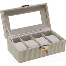 Klocketuin Versa Refurbished Box För Klockor Beige MDF 11,5 x 8 x 21 cm