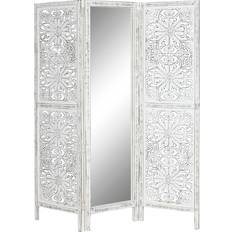 Foldable Room Dividers Home ESPRIT White Mango Wood Folding Screen 152 x 2 x 182 cm Room Divider