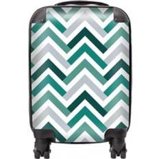 Luggage Warren Reed Geometric Retro Vintage Colored Chevron Pattern Suitcase Small