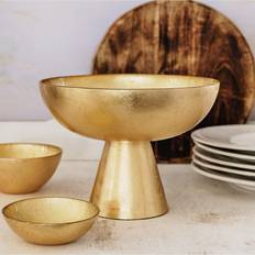 Bowls Vietri Moon Glass Small Pedestal - Gold Bowl