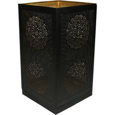 Gold Lanterns Northlight 17 Inch Black Gold Moroccan Style Floral Cut-Out Pillar Candle Lantern