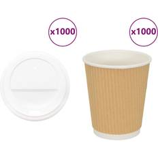vidaXL Kaffekoppar i Papper med Lock 1000 St 8oz 200ml Kopp