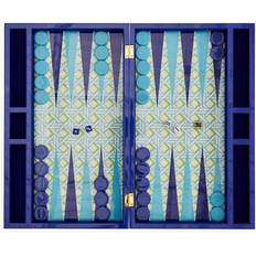 Board Games Jonathan Adler Basketweave Backgammon Set Blue