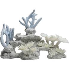 Pets Aqua One White Coral Ornament Aquarium Decor Fish Tank Artificial Rock Tropical 39x14x18.5 cm