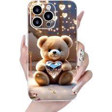 Shein Rhinestone Bear Cartoon Painted Case for iPhone 16/15/14/13/12/11 Pro Max